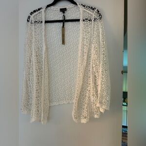 Coco and Carmen open mesh cardigan